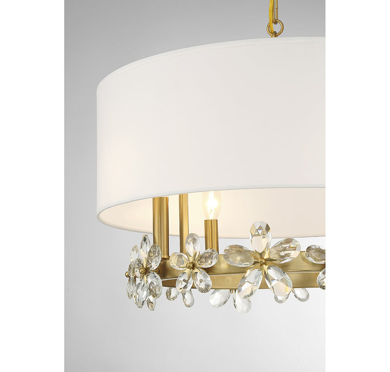 Savoy House 7-4366-4-322 Four Light Pendant, Warm Brass