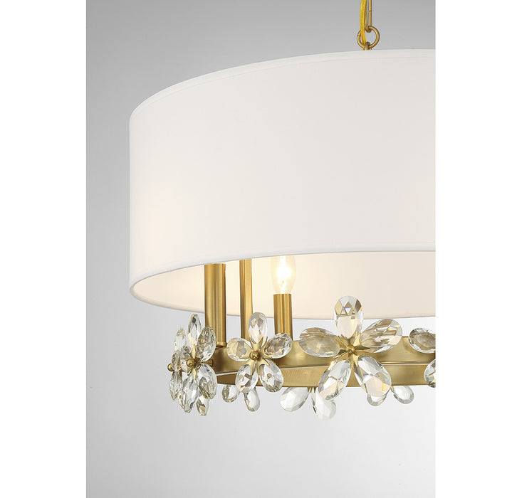 Savoy House 7-4366-4-322 Four Light Pendant, Warm Brass