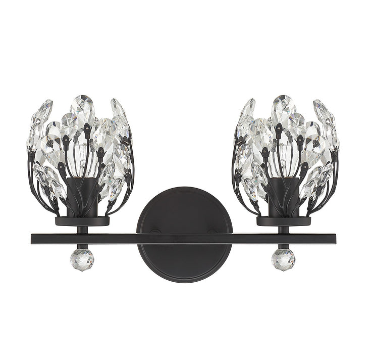 Savoy House 8-6601-2-BK Two Light Bathroom Vanity, Matte Black