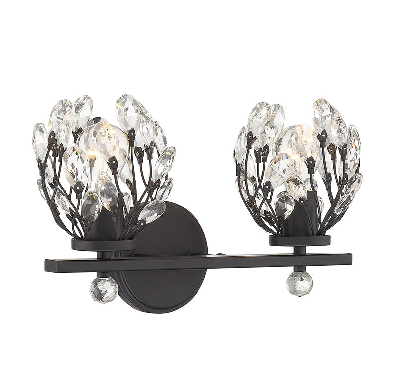 Savoy House 8-6601-2-BK Two Light Bathroom Vanity, Matte Black