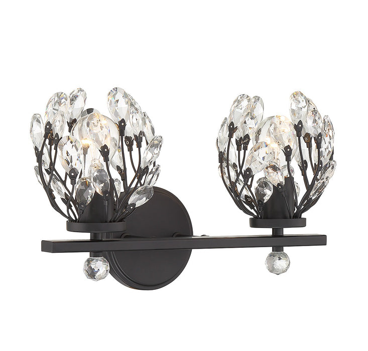 Savoy House 8-6601-2-BK Two Light Bathroom Vanity, Matte Black