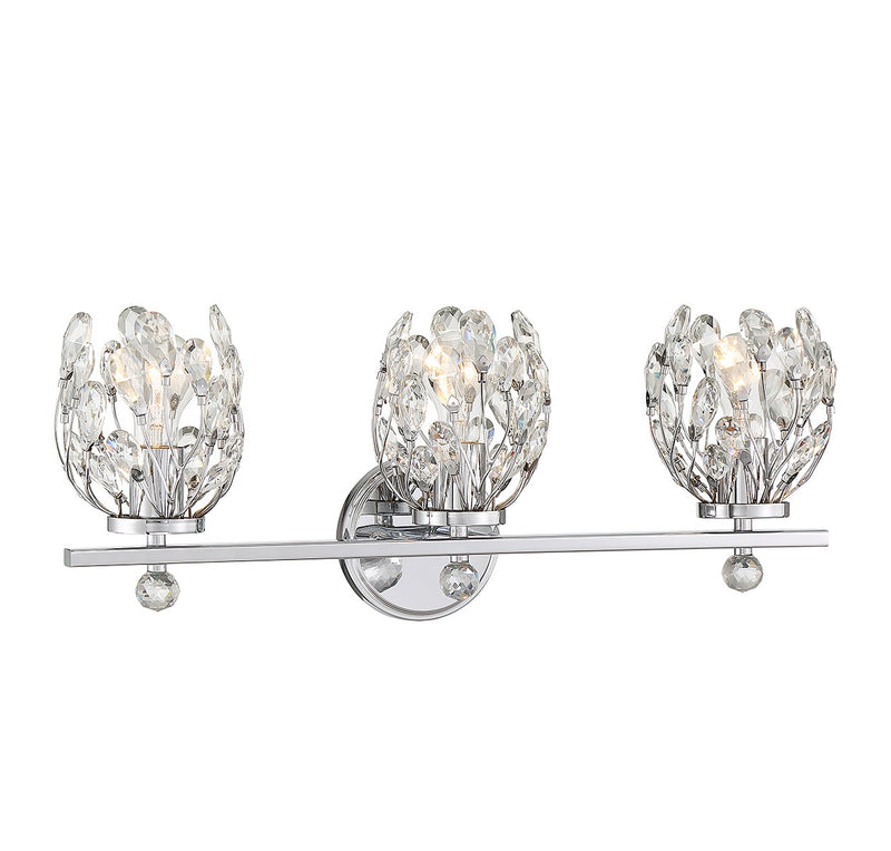 Savoy House 8-6601-3-11 Three Light Bathroom Vanity, Chrome