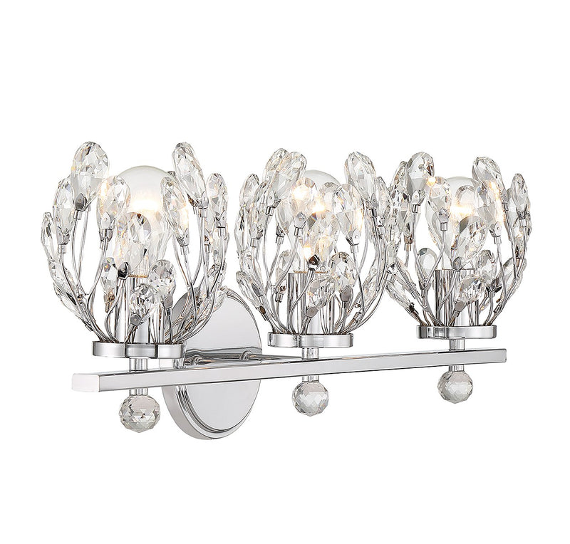 Savoy House 8-6601-3-11 Three Light Bathroom Vanity, Chrome