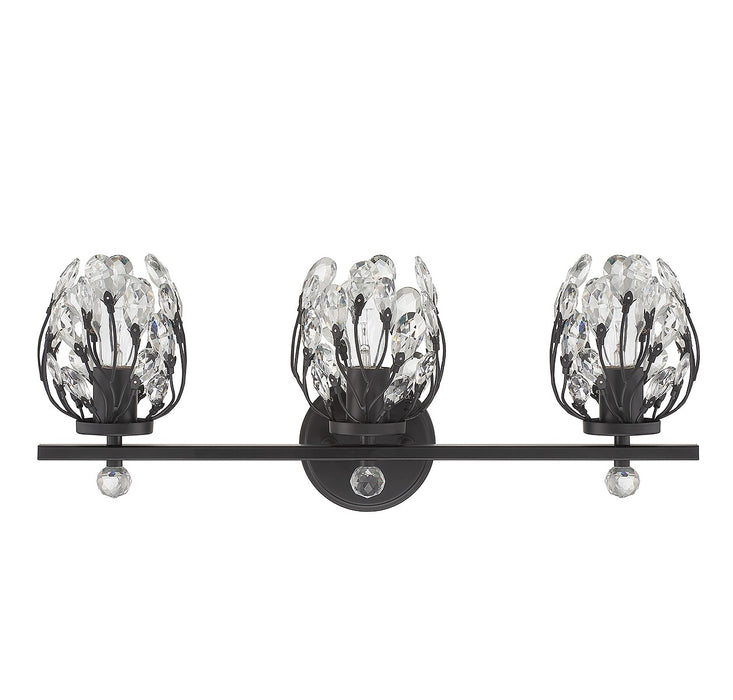 Savoy House 8-6601-3-BK Three Light Bathroom Vanity, Matte Black