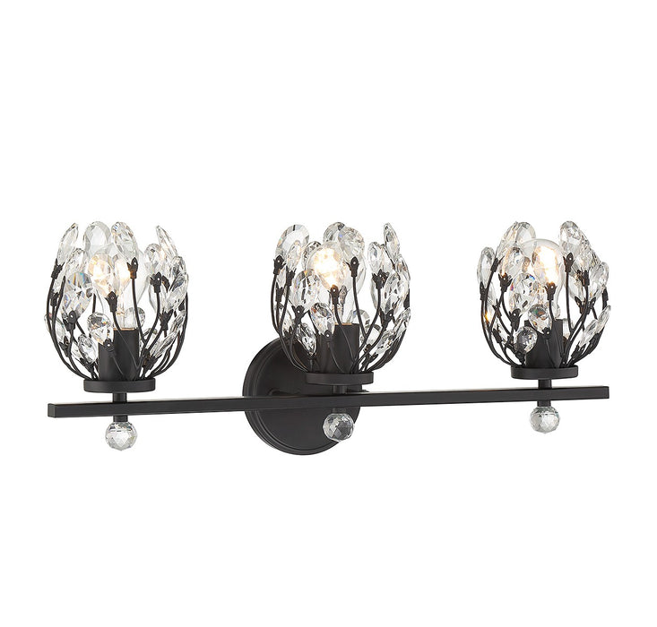 Savoy House 8-6601-3-BK Three Light Bathroom Vanity, Matte Black