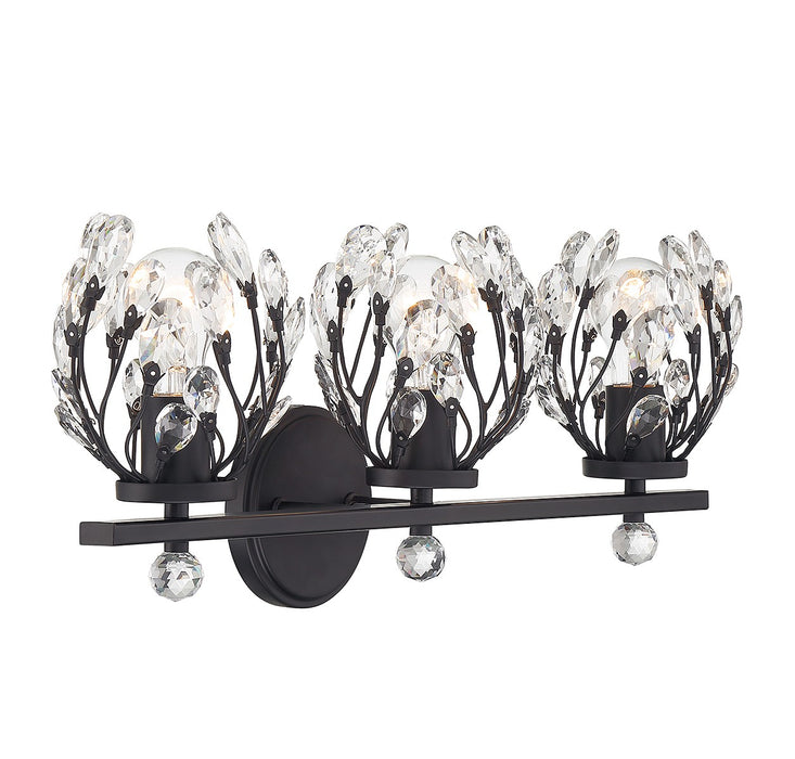 Savoy House 8-6601-3-BK Three Light Bathroom Vanity, Matte Black