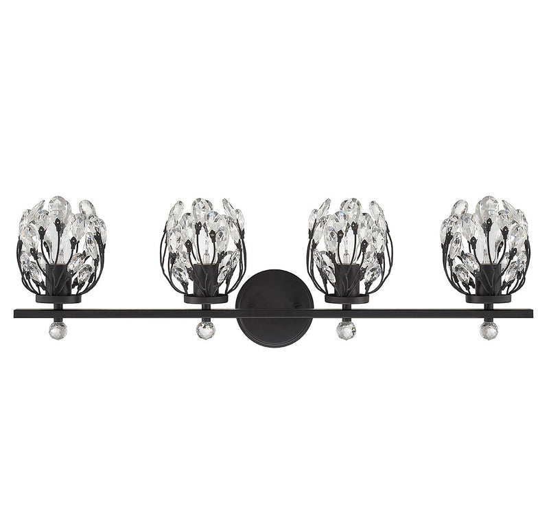 Savoy House 8-6601-4-BK Four Light Bathroom Vanity, Matte Black