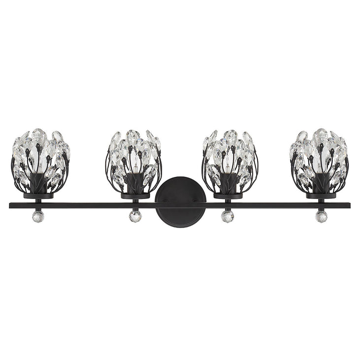 Savoy House 8-6601-4-BK Four Light Bathroom Vanity, Matte Black