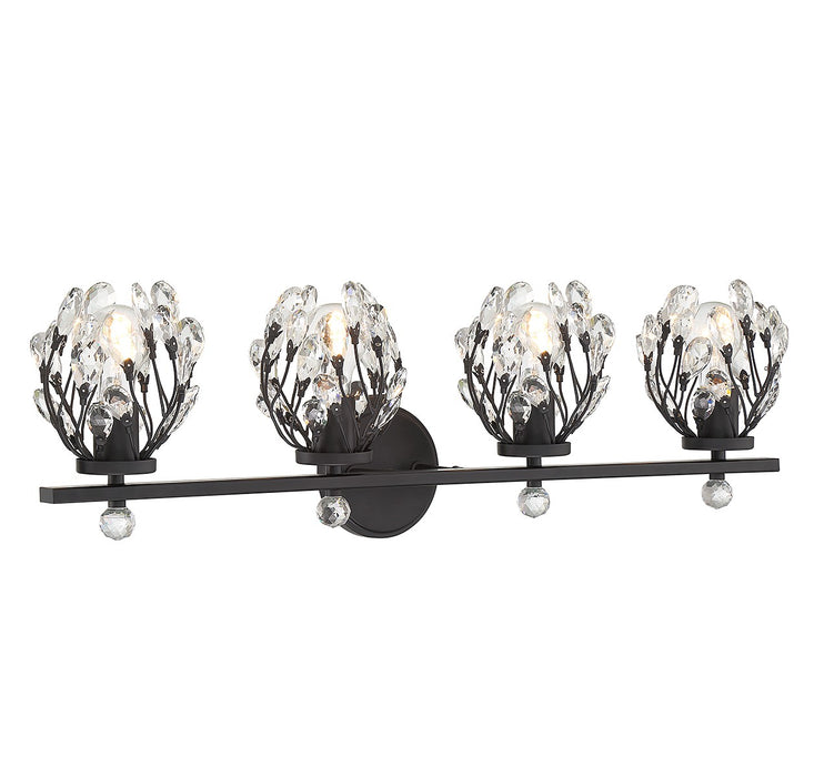 Savoy House 8-6601-4-BK Four Light Bathroom Vanity, Matte Black