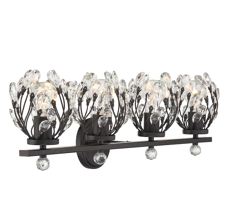 Savoy House 8-6601-4-BK Four Light Bathroom Vanity, Matte Black