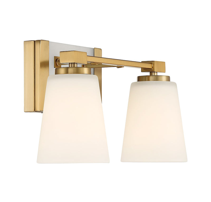 Savoy House 8-6901-2-322 Two Light Bathroom Vanity, Warm Brass