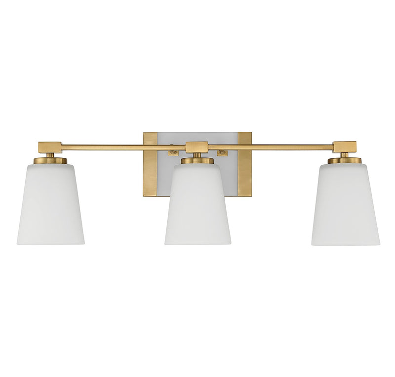 Savoy House 8-6901-3-322 Three Light Bathroom Vanity, Warm Brass