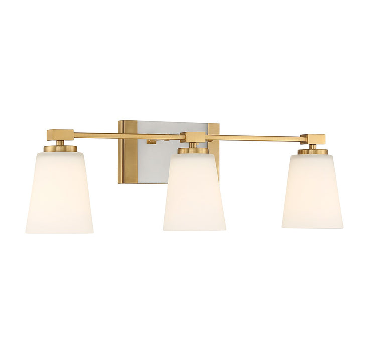 Savoy House 8-6901-3-322 Three Light Bathroom Vanity, Warm Brass