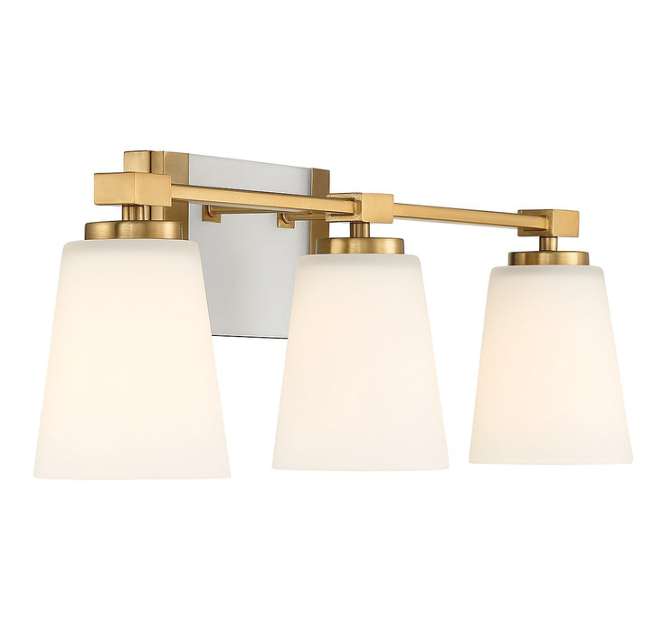 Savoy House 8-6901-3-322 Three Light Bathroom Vanity, Warm Brass