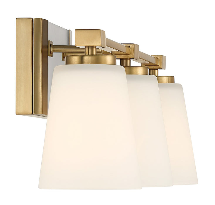 Savoy House 8-6901-3-322 Three Light Bathroom Vanity, Warm Brass