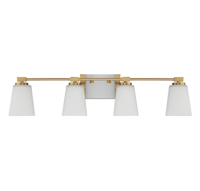 Savoy House 8-6901-4-322 Four Light Bathroom Vanity, Warm Brass