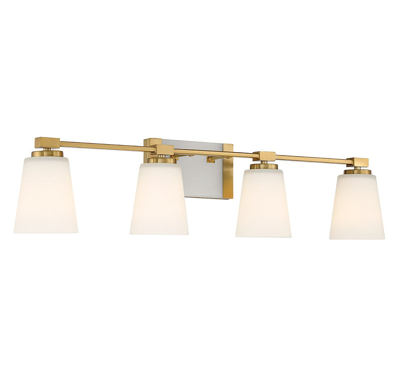 Savoy House 8-6901-4-322 Four Light Bathroom Vanity, Warm Brass