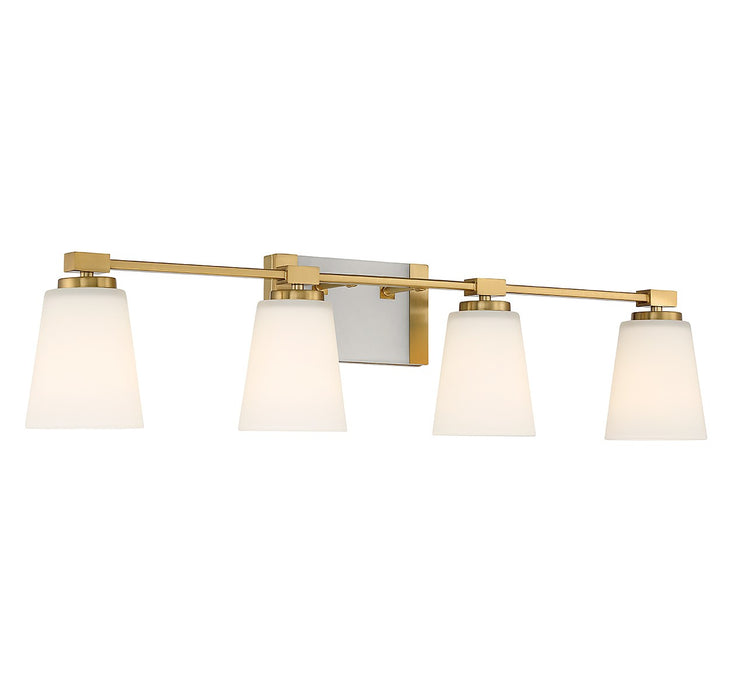Savoy House 8-6901-4-322 Four Light Bathroom Vanity, Warm Brass