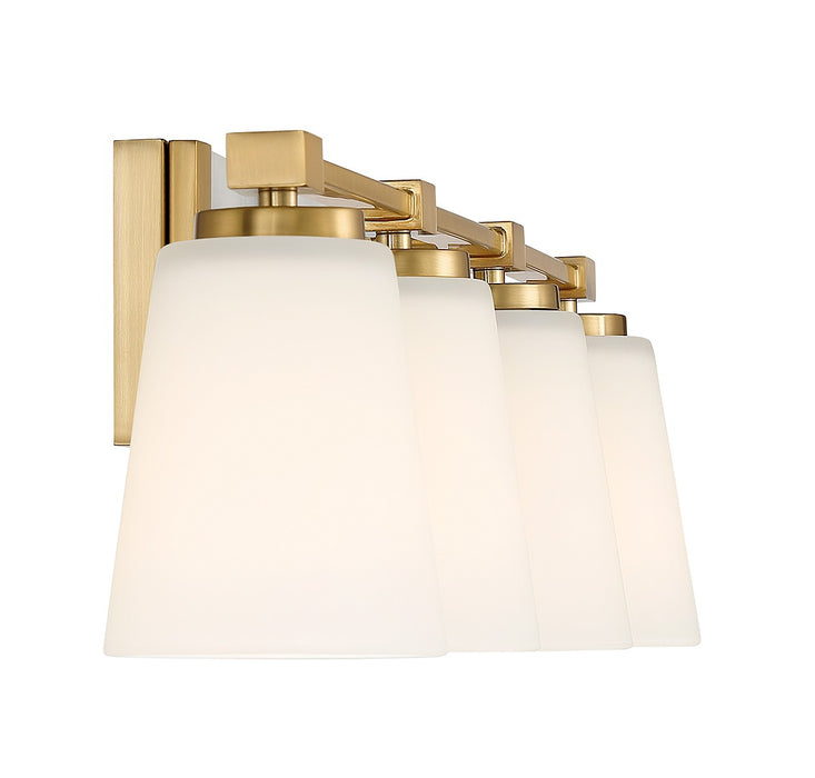 Savoy House 8-6901-4-322 Four Light Bathroom Vanity, Warm Brass