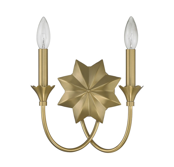 Savoy House 9-2204-2-322 Two Light Wall Sconce, Warm Brass