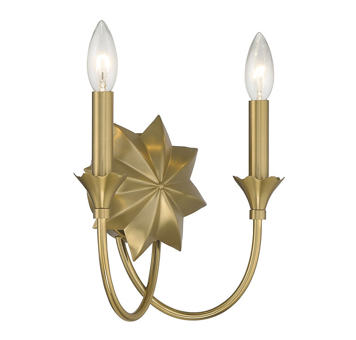 Savoy House 9-2204-2-322 Two Light Wall Sconce, Warm Brass