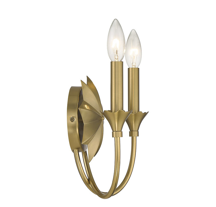 Savoy House 9-2204-2-322 Two Light Wall Sconce, Warm Brass