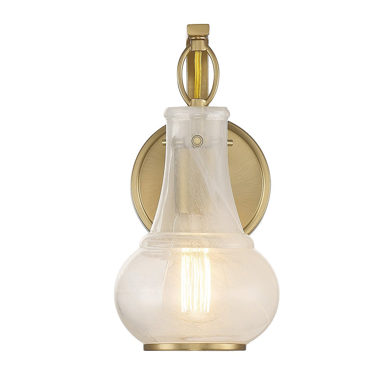 Savoy House 9-4417-1-322 One Light Wall Sconce, Warm Brass