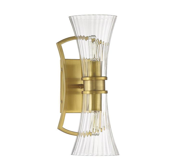 Savoy House 9-9702-2-322 Two Light Wall Sconce, Warm Brass