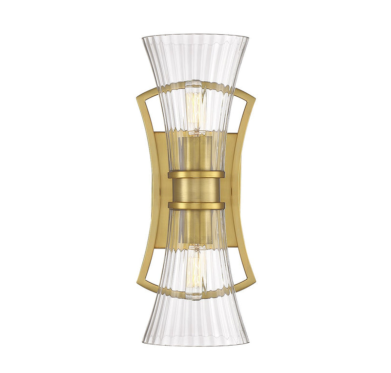 Savoy House 9-9702-2-322 Two Light Wall Sconce, Warm Brass