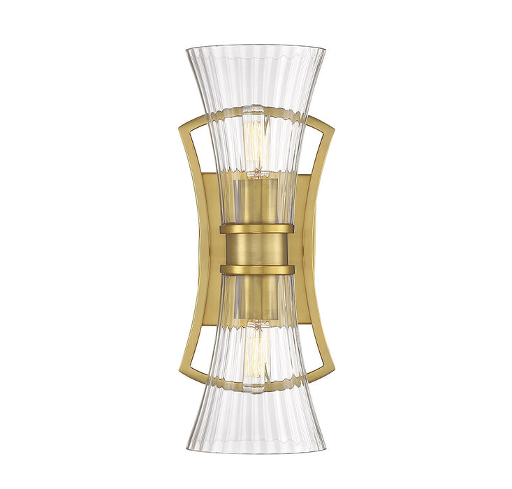 Savoy House 9-9702-2-322 Two Light Wall Sconce, Warm Brass
