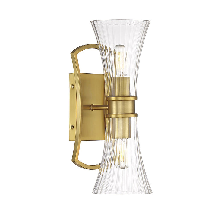 Savoy House 9-9702-2-322 Two Light Wall Sconce, Warm Brass