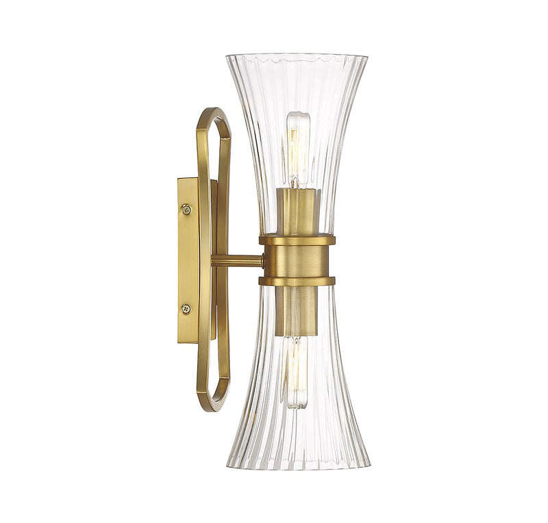 Savoy House 9-9702-2-322 Two Light Wall Sconce, Warm Brass