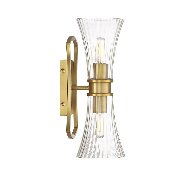 Savoy House 9-9702-2-322 Two Light Wall Sconce, Warm Brass