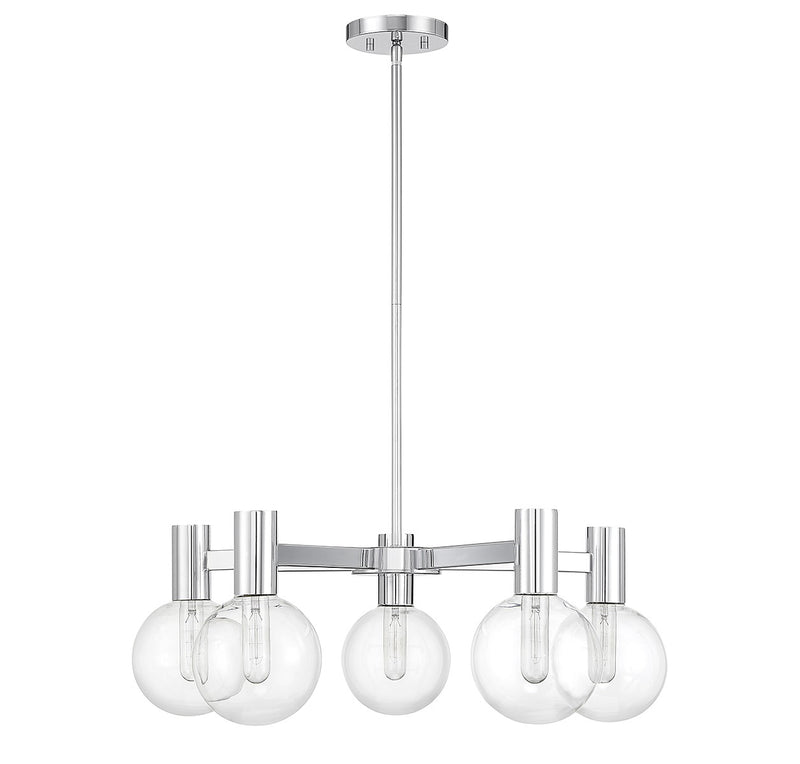 Savoy House 1-3073-5-11 Five Light Chandelier, Chrome
