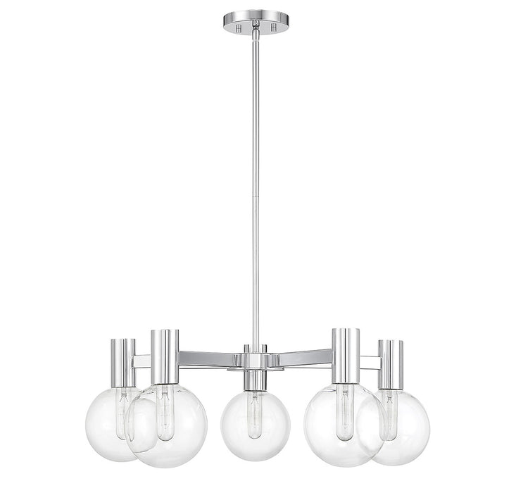 Savoy House 1-3073-5-11 Five Light Chandelier, Chrome