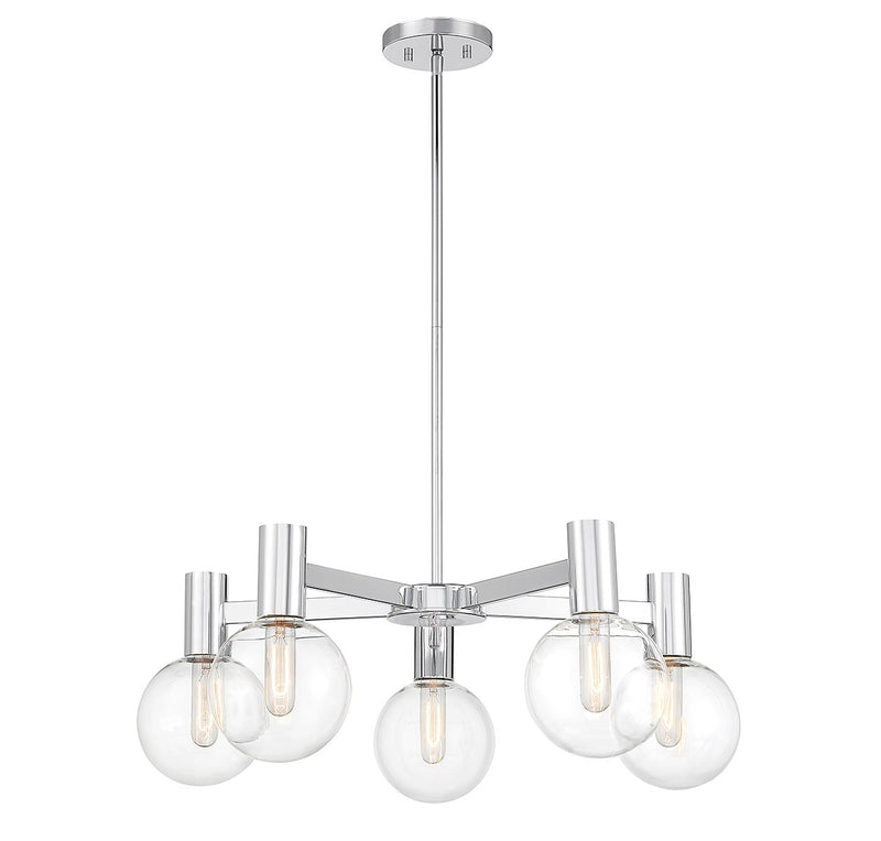 Savoy House 1-3073-5-11 Five Light Chandelier, Chrome