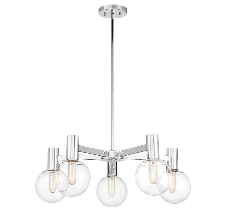 Savoy House 1-3073-5-11 Five Light Chandelier, Chrome
