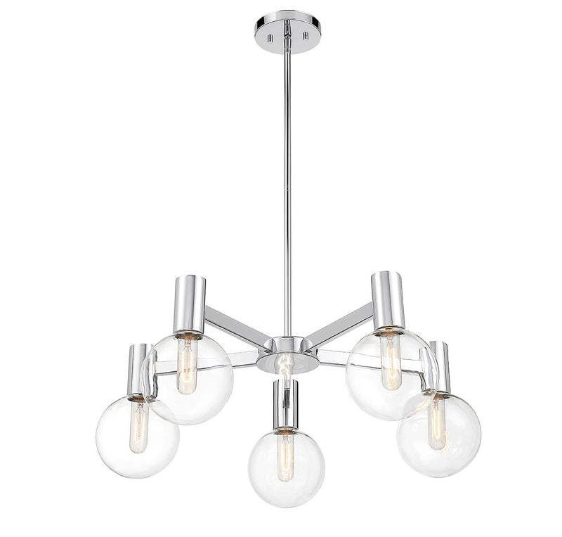 Savoy House 1-3073-5-11 Five Light Chandelier, Chrome