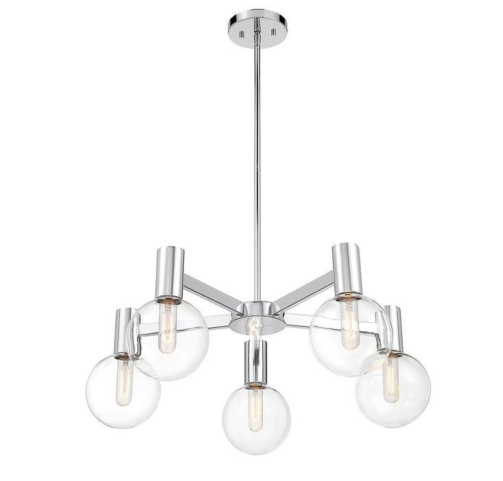 Savoy House 1-3073-5-11 Five Light Chandelier, Chrome