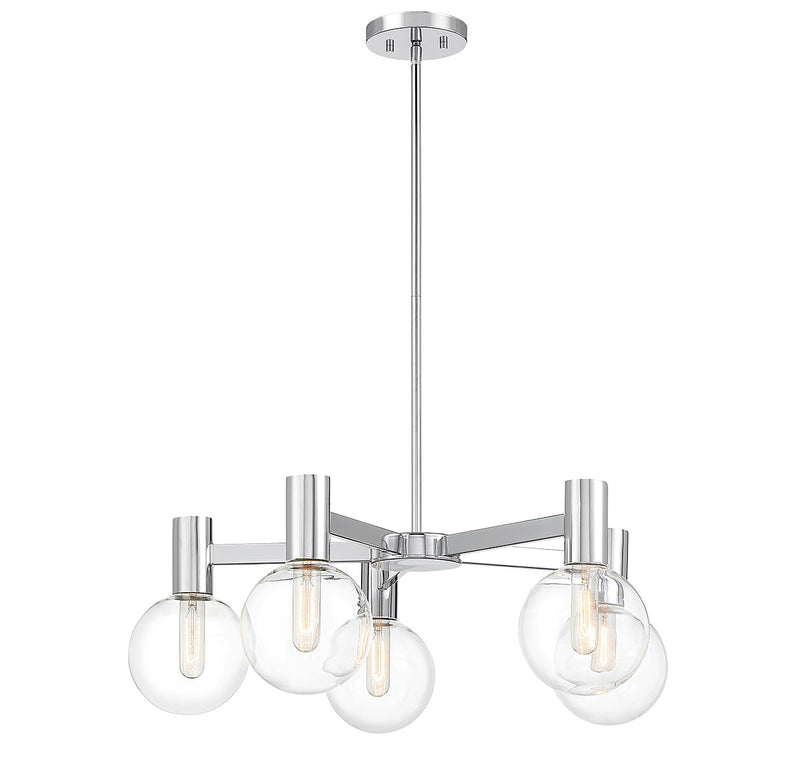Savoy House 1-3073-5-11 Five Light Chandelier, Chrome