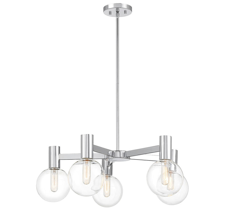 Savoy House 1-3073-5-11 Five Light Chandelier, Chrome