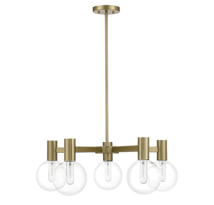 Savoy House 1-3073-5-322 Five Light Chandelier, Warm Brass