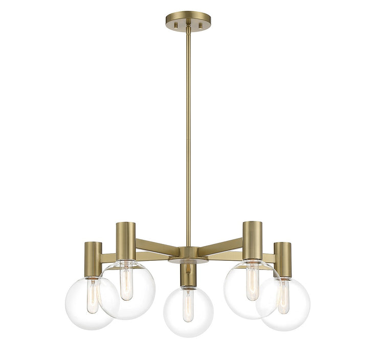 Savoy House 1-3073-5-322 Five Light Chandelier, Warm Brass