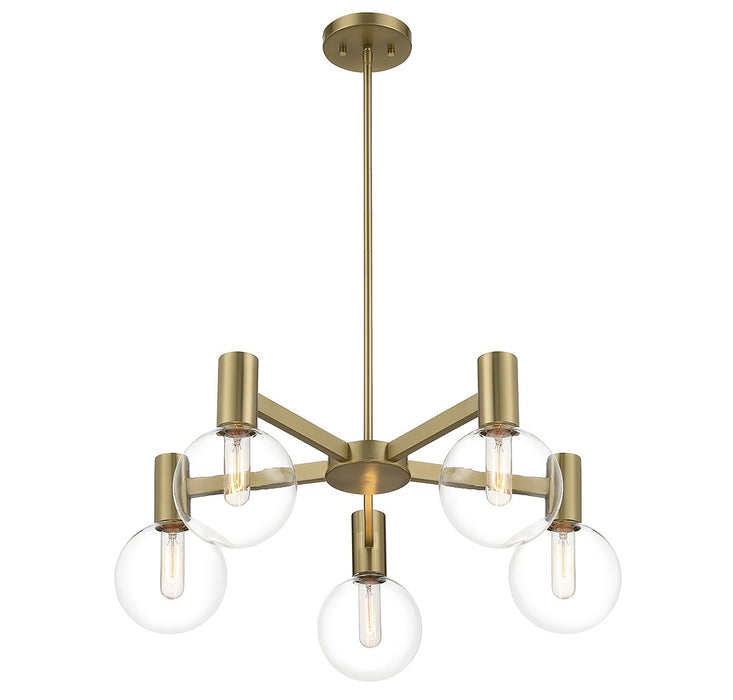 Savoy House 1-3073-5-322 Five Light Chandelier, Warm Brass