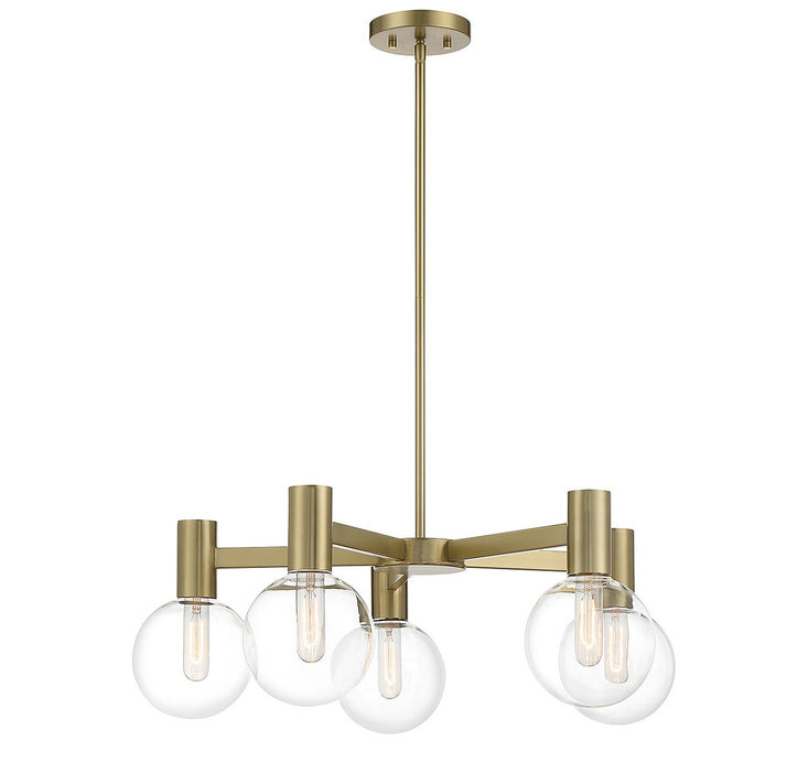 Savoy House 1-3073-5-322 Five Light Chandelier, Warm Brass
