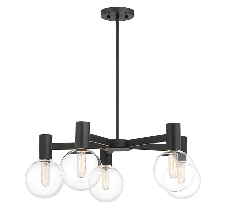 Savoy House 1-3073-5-89 Five Light Chandelier, Matte Black