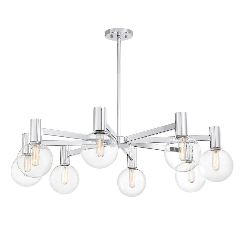 Savoy House 1-3074-8-11 Eight Light Chandelier, Chrome