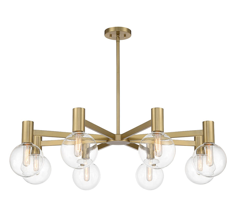 Savoy House 1-3074-8-322 Eight Light Chandelier, Warm Brass