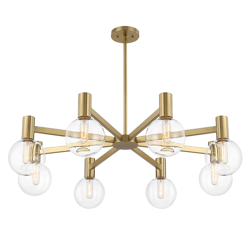 Savoy House 1-3074-8-322 Eight Light Chandelier, Warm Brass