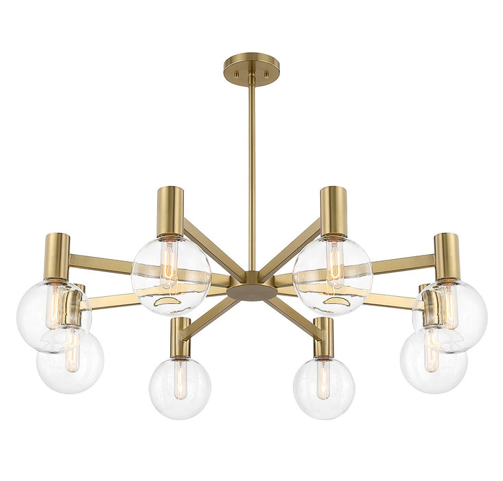 Savoy House 1-3074-8-322 Eight Light Chandelier, Warm Brass